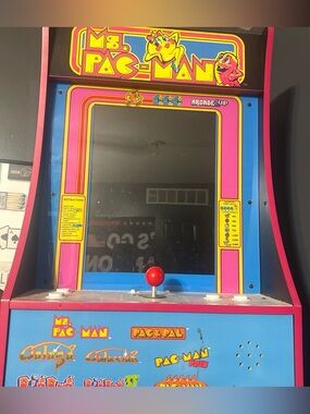 Arcade Ms. Pac-Man Cabinet in Pink & Blue by Arcade